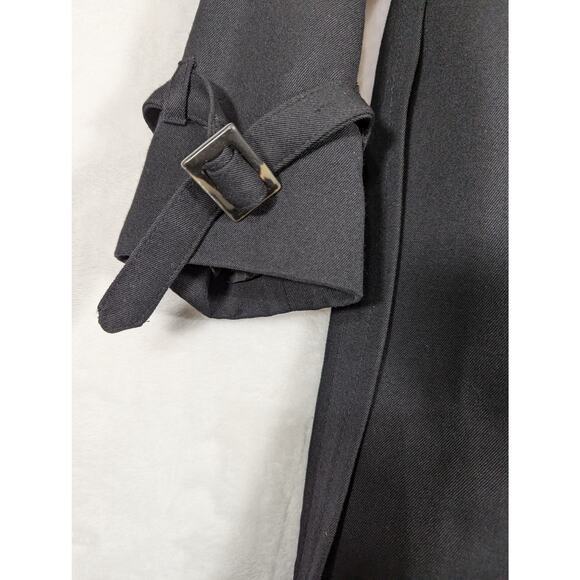 Ann Taylor Trench Coat Sz 8 MSRP $248 Wool/Rayon see descrip + photos true black - Picture 3 of 13